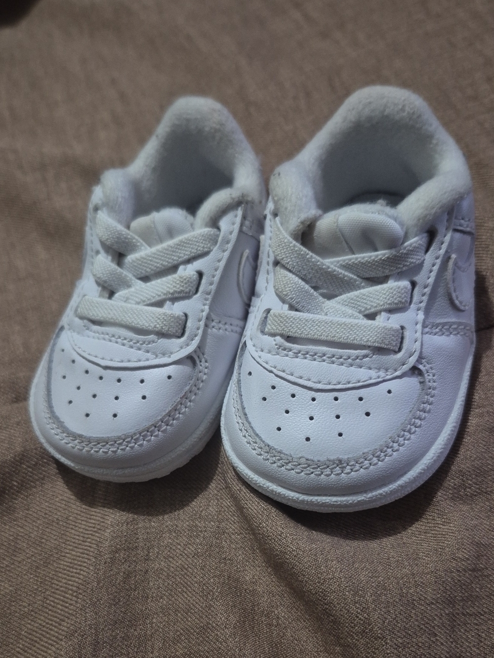 Baby White Casual Lace-Up Sneakers
